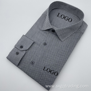 Jacquard CVC long sleeve shirts for men